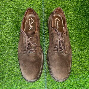 Clarks Shoes Mens 9 Suede Beauitful Brown Casual Dress Shoes City Preppy Minimal